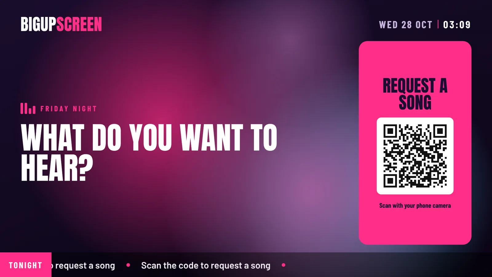 Song requests: a QR code to ask for the next song