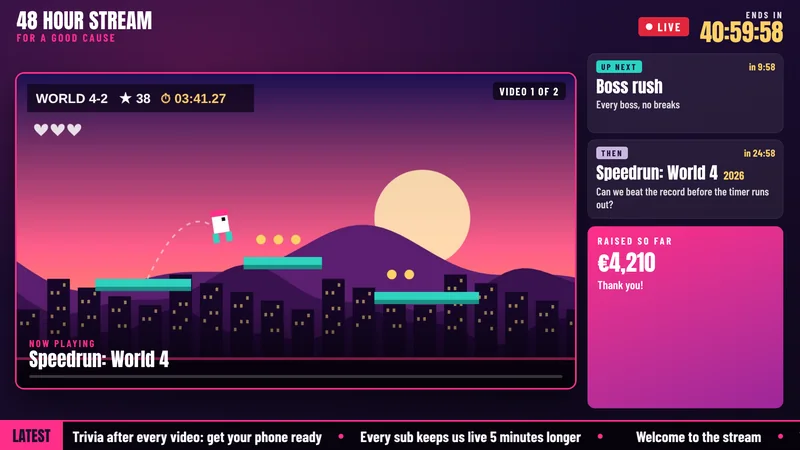 A BigUp Live show: the video, up next, a fundraising total and the ticker
